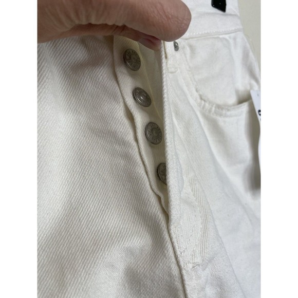 Urban Outfitters BDG Size 24 90s Denim Shorts Cream High Rise Cotton Button Fly - Picture 4 of 11